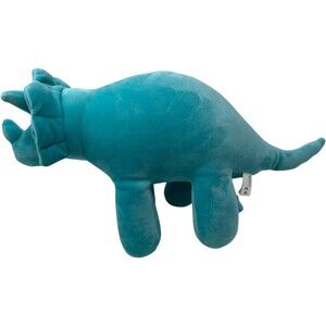 Manhattan Toy Plush Dinosaur Triceratops Blue Soft Stuffed Animal Toy 16"